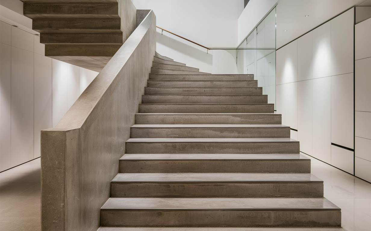 Zastosowanie betonu architektonicznego na schody w nowoczesnym wnętrzu